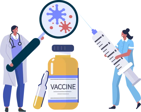 Ilustración de medicos encontrando enfermedades